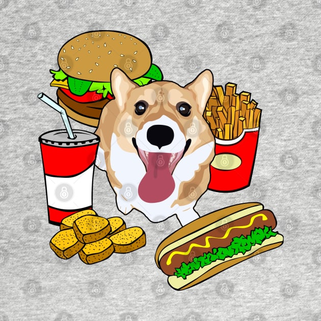 Fast Food Corgi by MaplewoodMerch